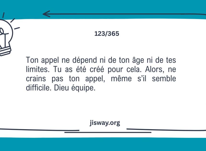 Dieu t’a connu avant que tu te connaisses.