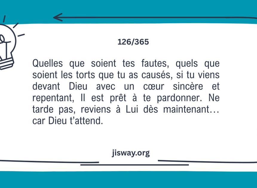 Peu importe ton passé, Dieu t’ouvre ses bras.