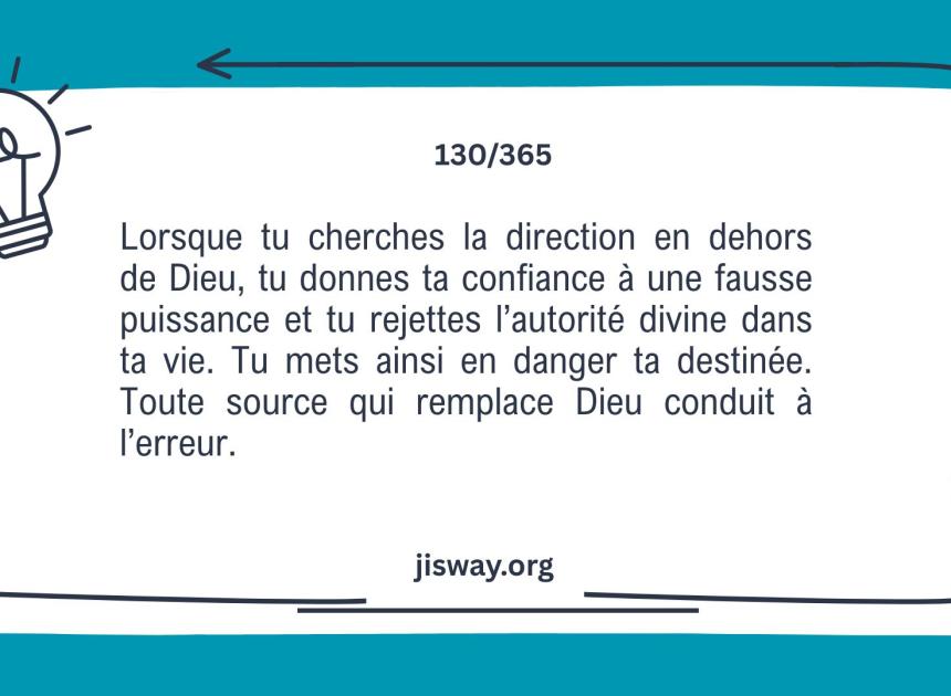 Dieu est la réponse, ne cherche pas ailleurs.