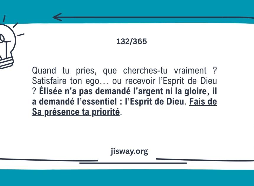 Rempli de l’Esprit, prêt pour la destinée.