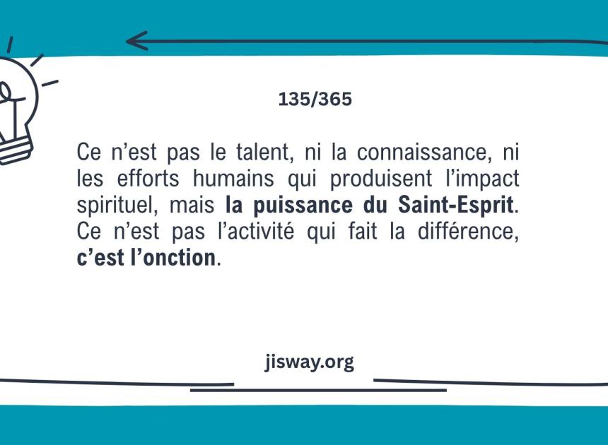 L’onction fait la différence !