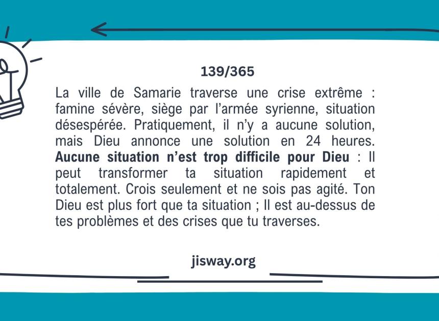 Aucune crise n’est plus forte que ton Dieu.