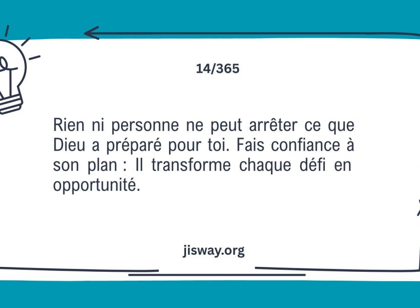 Fais confiance au plan de Dieu