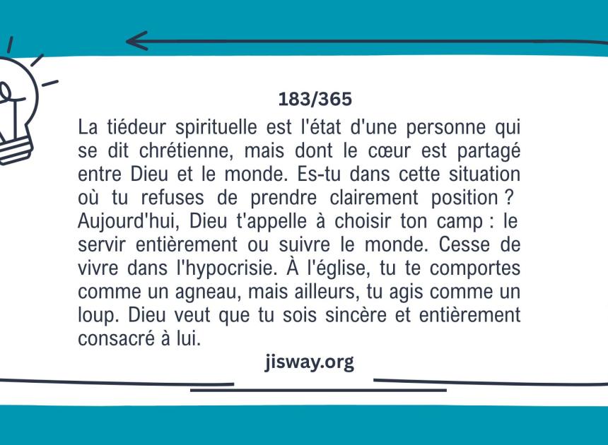 Arrête de mener une double vie.