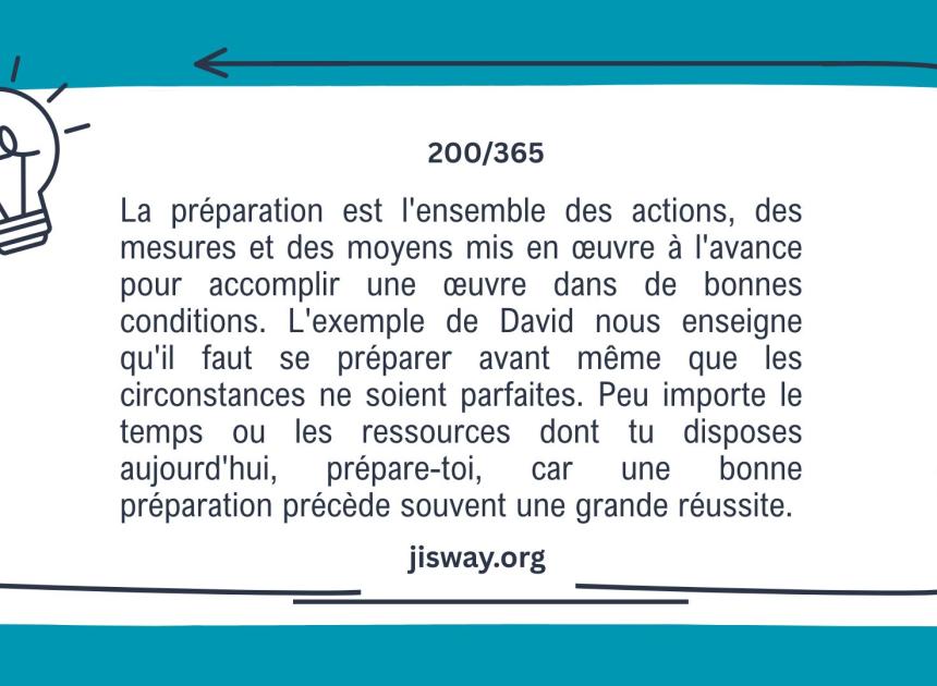 Une grande destinée exige une préparation sérieuse.