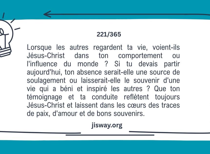 Laisse une trace bénie, pas un vide.