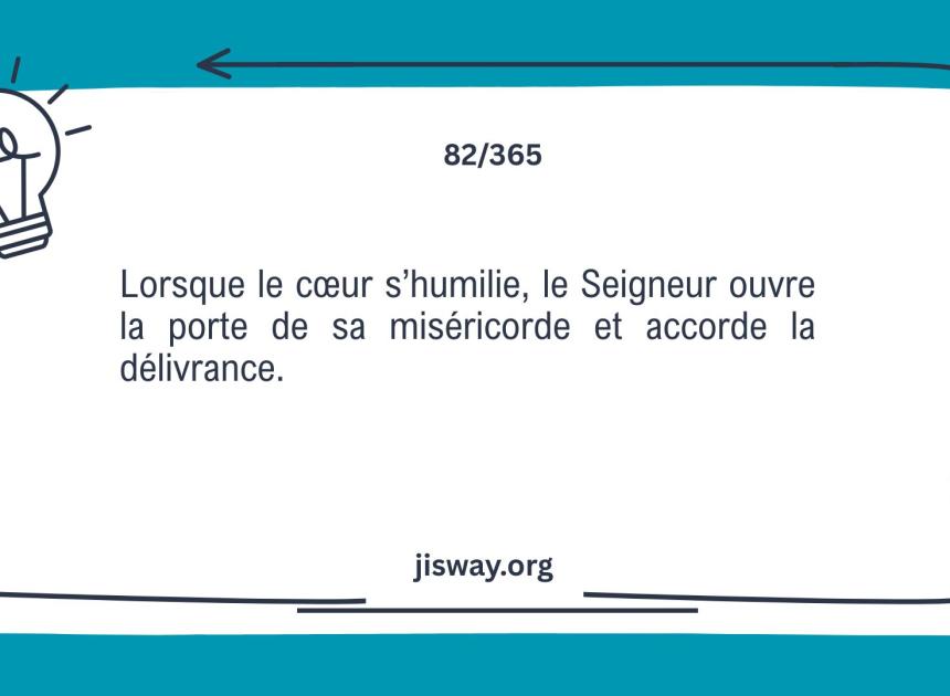 La repentance mène à la délivrance.